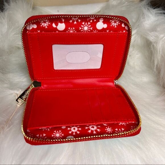 Snowman Mickey & Minnie Mouse Mini Backpack with Ears Headband & Wallet NWT